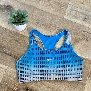 Nike Pro Sports Bra size M w/ blue and grey design